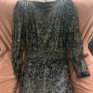 Xscape Long - sleeve sequined Dress